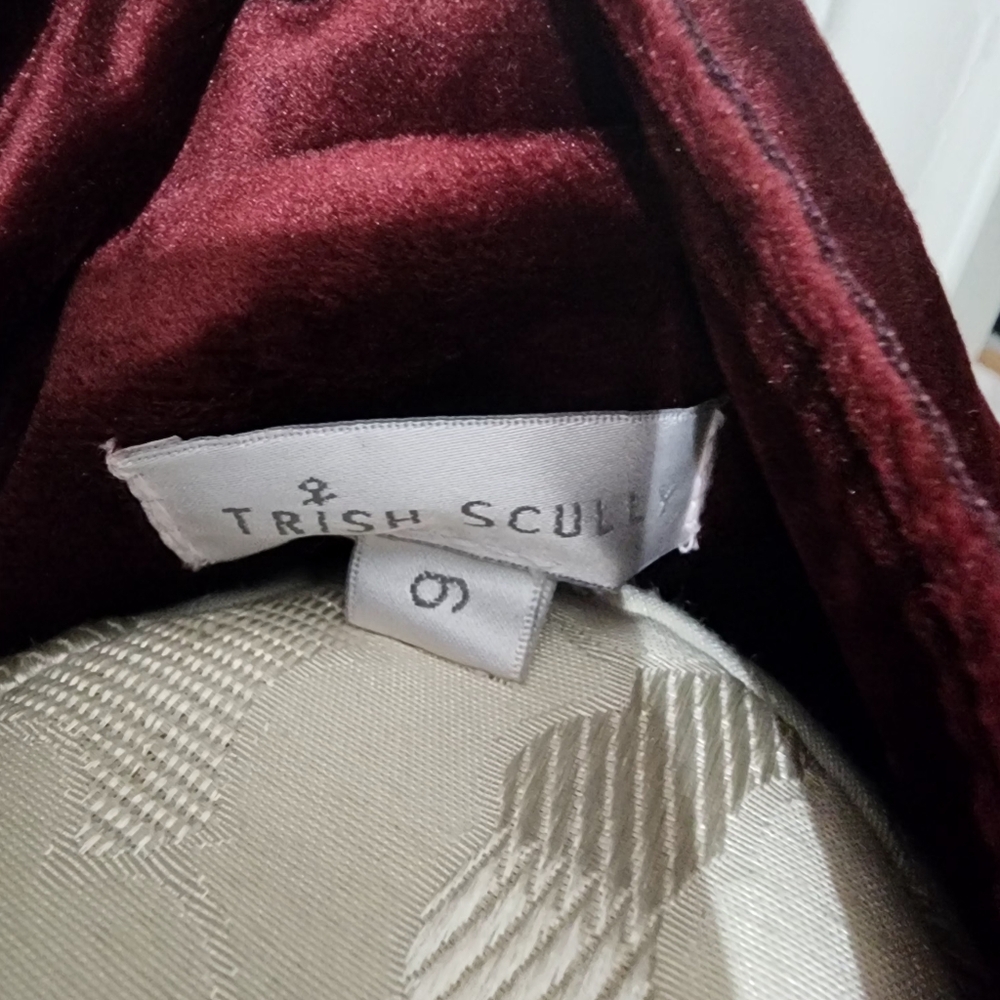Trish Scully burgundy skirted jacket with gold buttons size 6 Bridgerton jacket - Picture 11 of 11